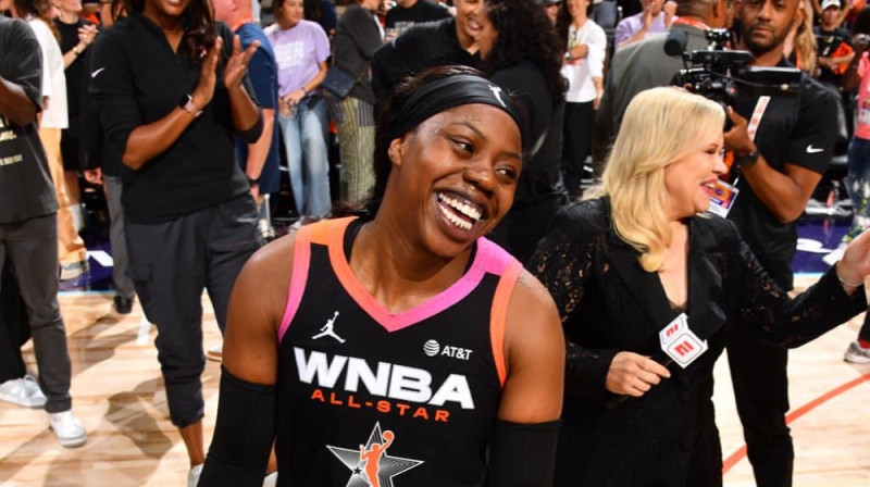 Arike Ogunbovale 2024. gada 20. jūlijā. Foto: WNBA