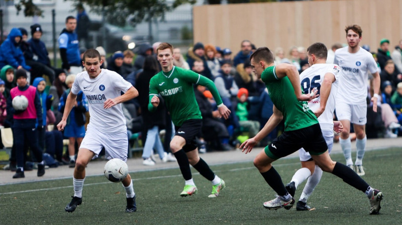 Mirklis no "Ogre United" un "Mārupes" spēles. Foto: Ritvars Raits/Ogres Ziņas