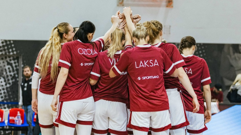 Latvijas sieviešu basketbola valstsvienība 2024. gada 7. novembrī. Foto: LBS