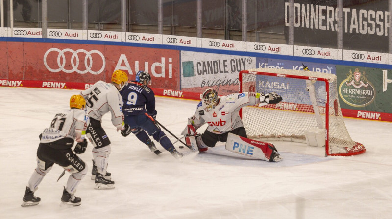 Kristers Gudļevskis spēlē Ingolštatē. Foto: Fotostand/Imago Images/Scanpix