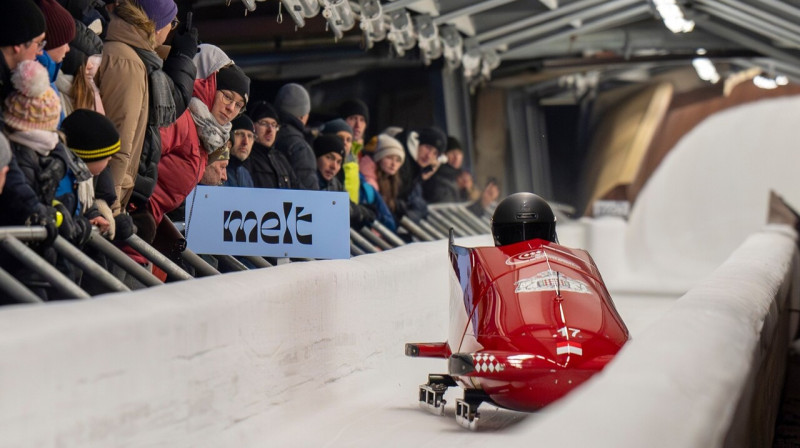 Monako bobslejists Boriss Veins Siguldas trasē. Foto: Viesturs Lācis