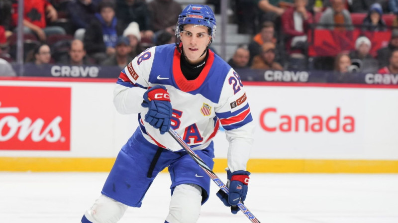 Ar 12. numuru draftētais ASV aizsargs Zīvs Baiems. Foto: IIHF