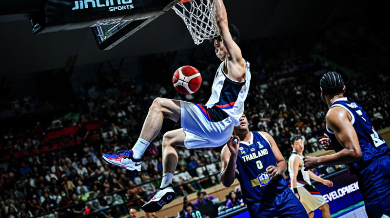 Mirklis no Taizemes un Dienvidkorejas valstsvienību spēles Bangkokā. Foto: FIBA