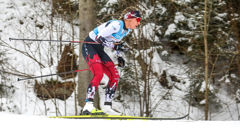 Pirmā posma veicēja Kitija Auziņa. Foto: Ski.lv/A.Veckalniņš.