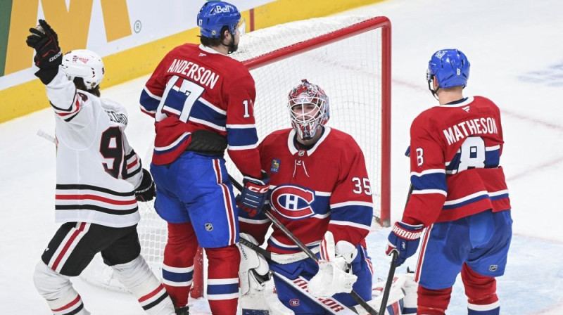 "Canadiens" hokejisti pēc zaudētiem vārtiem Foto: AP/Scanpix