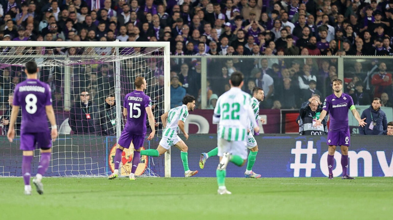 Mirklis pēc Seviljas "Real Betis" vārtu guvuma papildlaikā Florencē. Foto: Claudio Giovannini/EPA/Scanpix