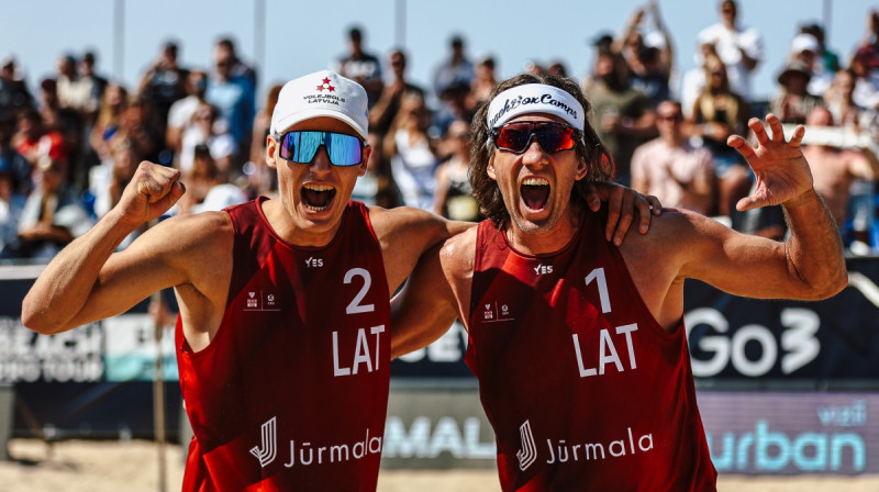 Gustavs Auziņš un Aleksandrs Samoilovs. Foto: Artūrs Stiebriņš