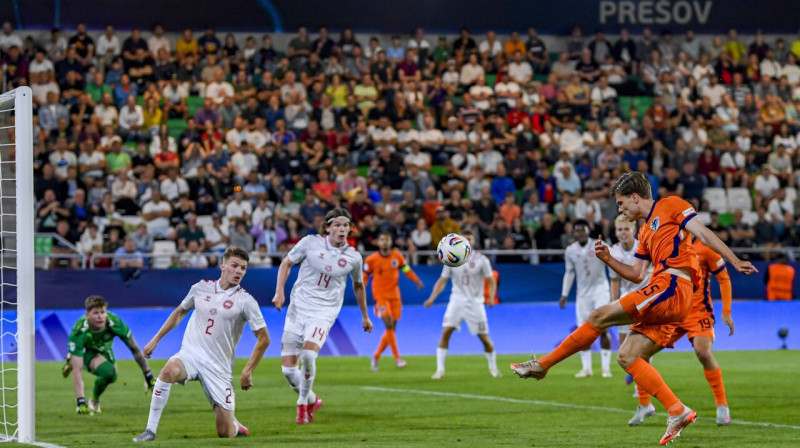Mirklis no Nīderlandes un Dānijas U21 valstsvienību spēles Prešovā. Foto: Imago Images/Scanpix