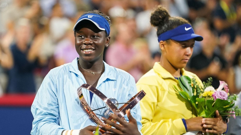 Viktorija Mboko un Naomi Osaka. Foto: Tennis Canada