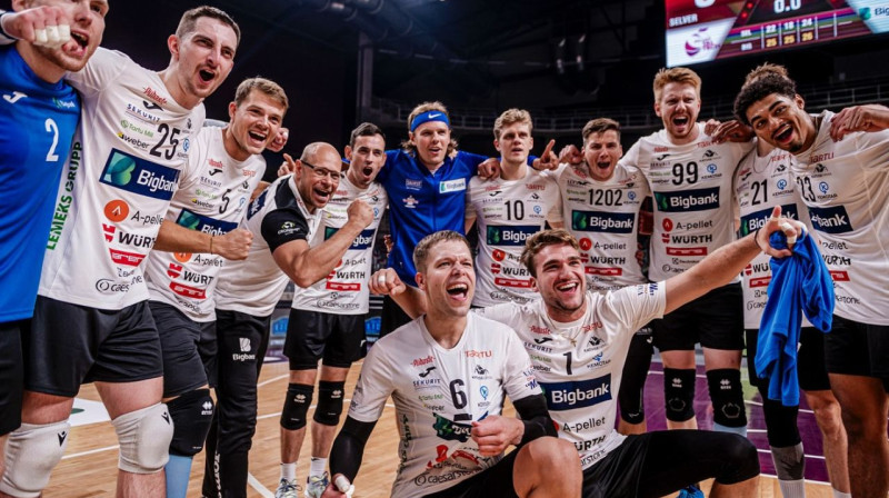 Baltijas Superkausu volejbolā pirms gada ieguva "Tartu BigBank" komanda. Foto: LVF