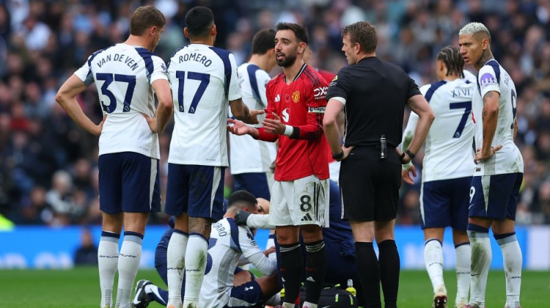 Bruno Fernandišs strap "Tottenham Hotspur" futbolistiem Foto: ZP/Scanpix