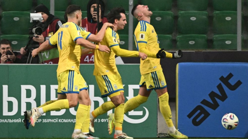 Ukrainas izlases futbolisti Foto: AFP/Scanpix