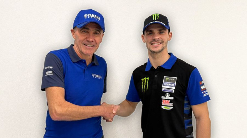 Tims Gajsers (pa labi). Foto: Yamaha Racing