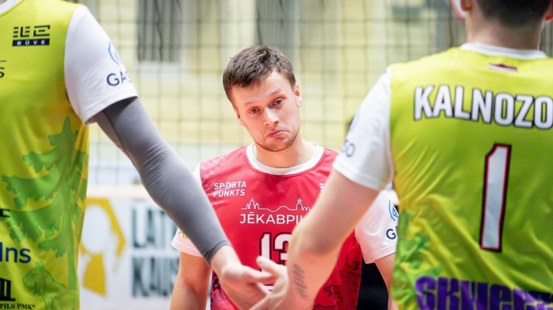 "Jēkabpils Lūšu" libero spēlētājs Dāvis Melnis. Foto: Margarita Vigule/Gorod.lv