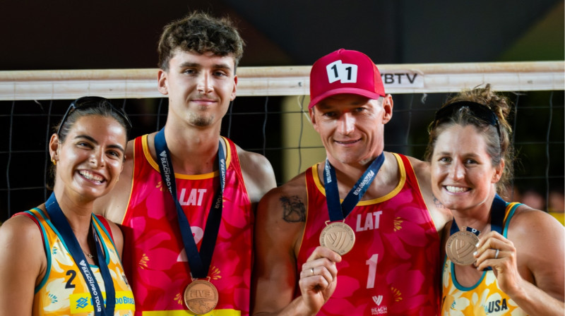 Kristians Fokerots un Mārtiņš Pļaviņš. Foto: volleyballworld.com