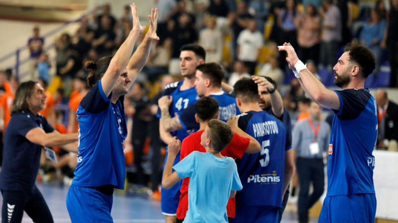 Grieķijas valstsvienības handbolisti. Foto: Paris Sarrikostas/Hellenic Handball Federation (Ομοσπονδία Χειροσφαιρίσεως Ελλάδος (OXE))