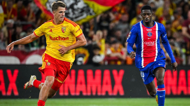 Usmans Dembelē pret ''Lens''. Foto: ZUMAPress/Scanpix