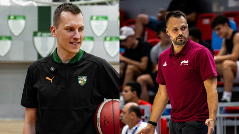 Kaspars Vecvagars. Foto: Žalgirio dubleria; Edijs Šlesers. Foto: FIBA