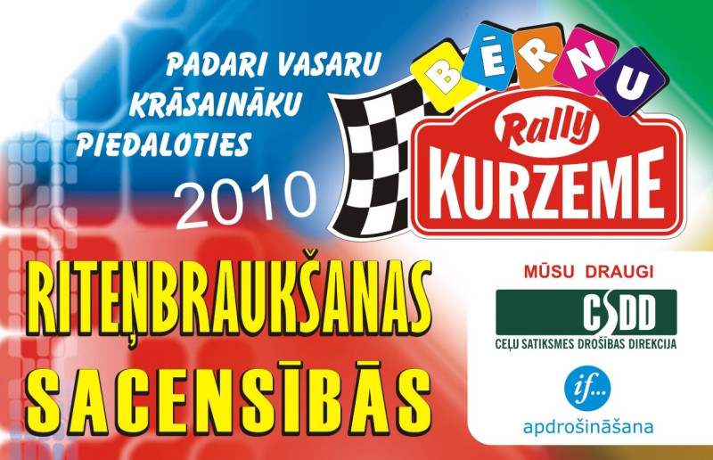 "Bērnu rallija Kurzeme 2010" nedēļas nogalē Saldū un Kuldīgā