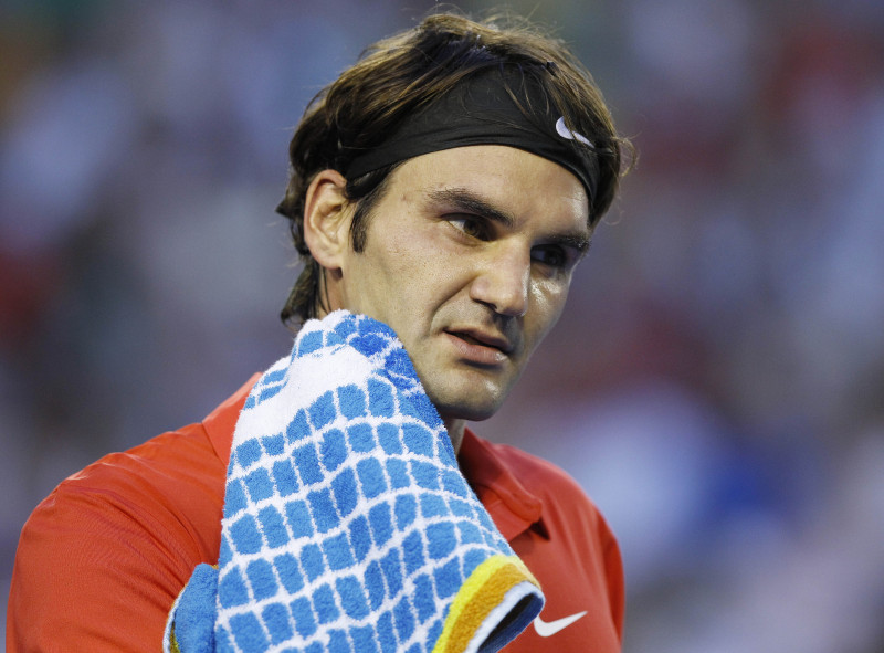 Federers jubilejas spēlē izskolo Tomiku