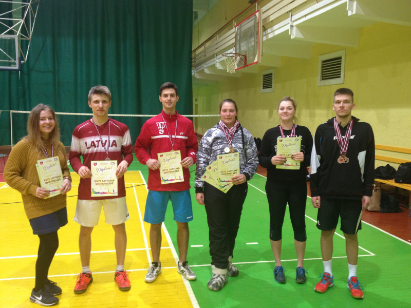 RTU studenti uzvar Latvijas Universiādē badmintonā