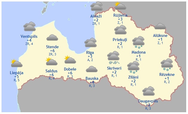 Laika prognoze šodienai - 21. martam