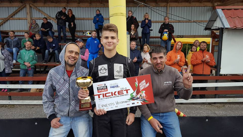 Kartingists Ernests Veismanis triumfē Igaunijā, kas ļaus startēt lielajā finālā