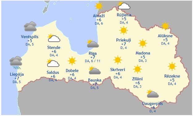 Laika prognoze šodienai - 18. oktobrim