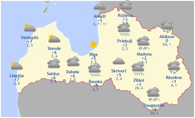 Laika prognoze šodienai - 31.oktobrim