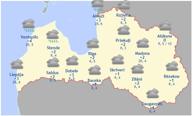 Laika prognoze šodienai - 16. decembrim
