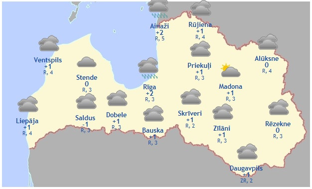 Laika prognoze šodienai - 17. decembrim