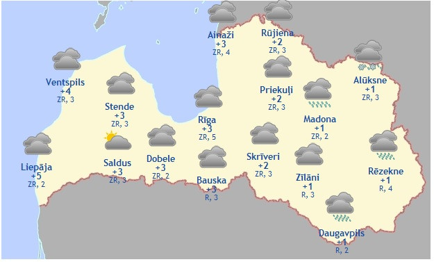 Laika prognoze šodienai - 18. decembrim