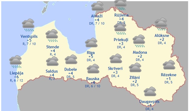 Laika prognoze šodienai - 23. decembrim