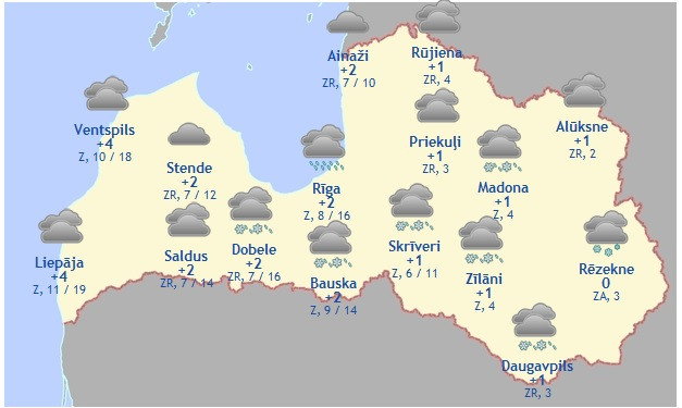 Laika prognoze šodienai - 27. decembrim