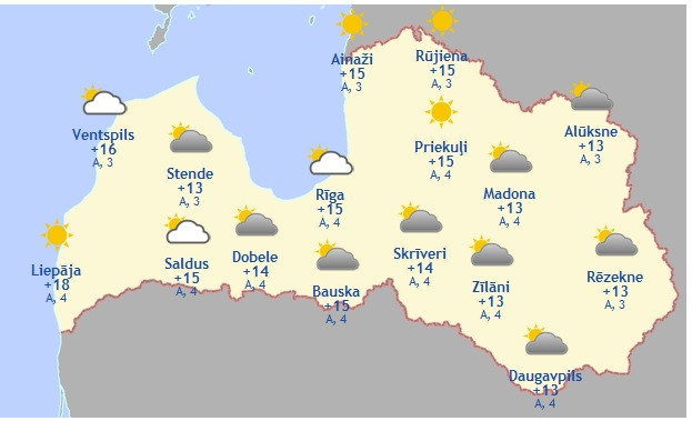 Laika prognoze šodienai - 28. septembrim