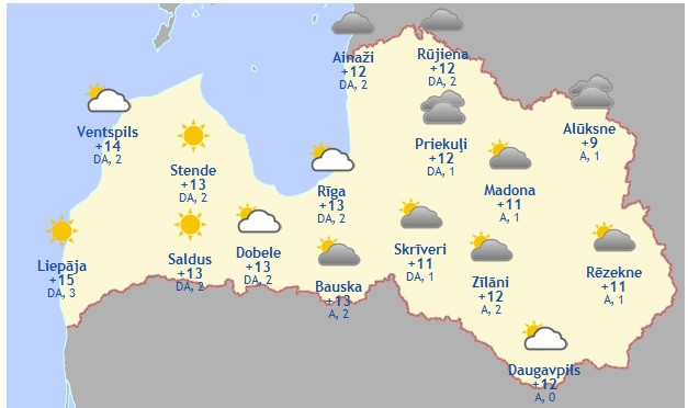 Laika prognoze šodienai - 30. septembrim