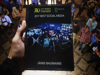Jānis Baumanis Pasaules RX čempionātā iegūst balvu ''Labākās aktivitātes sociālajos medijos''