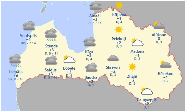 Laika prognoze šodienai - 27. novembrim