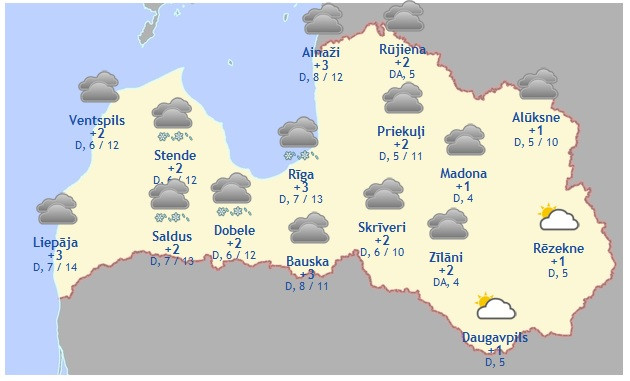 Laika prognoze šodienai - 28. novembrim