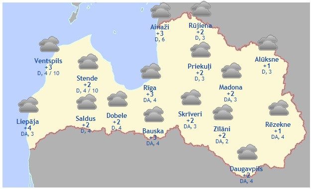 Laika prognoze šodienai - 29. novembrim