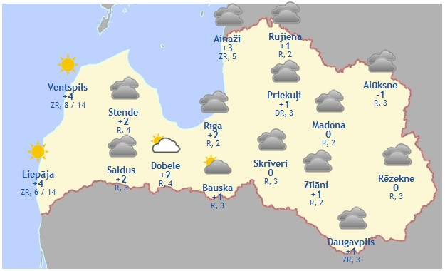 Laika prognoze šodienai - 22. decembrim