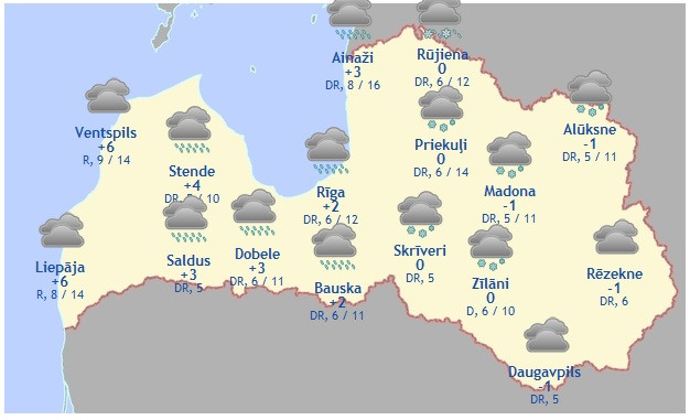 Laika prognoze šodienai - 23. decembrim