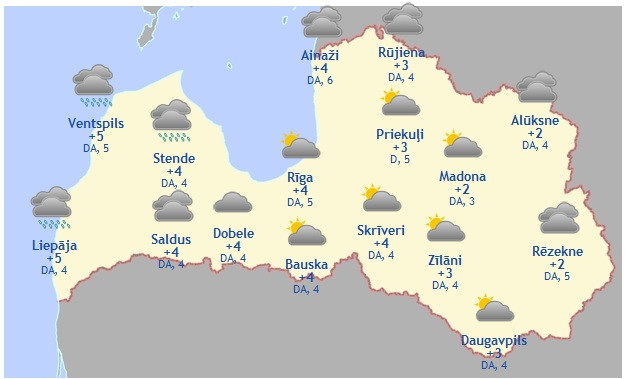 Laika prognoze šodienai - 28. decembrim