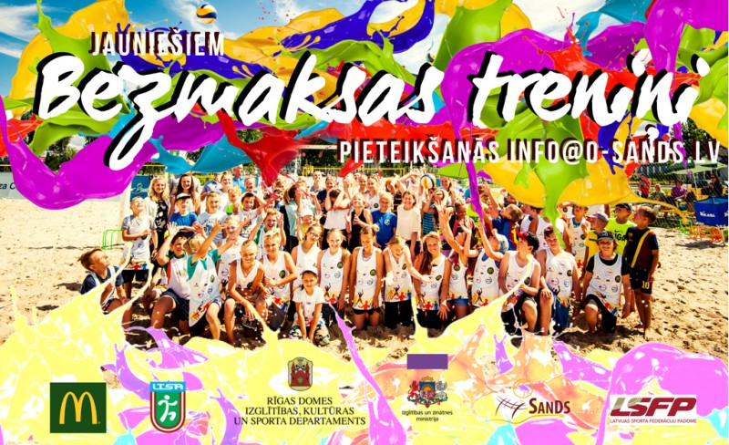 Bezmaksas pludmales volejbola treniņi jauniešiem Rīgā arī šovasar