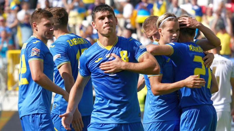 Ukraiņi Nāciju līgas spēles pēdējā pusstundā satriec Armēnijas valstsvienību