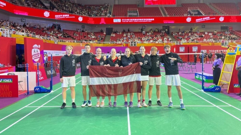 Latvijas izlasei jauniešu PČ badmintonā pirmā uzvara jaukto komandu turnīrā