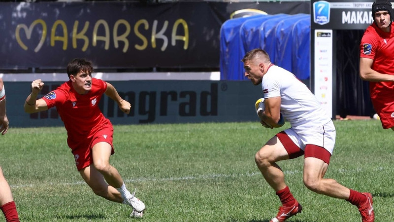 Latvijas regbisti "Trophy" divīzijas pirmajā posmā minimāli zaudē medaļu mačā