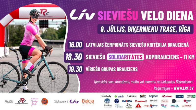 Jūlijā otro gadu notiks "Liv Sieviešu Velo Diena" un "Balcia" LČ sieviešu kritērijā
