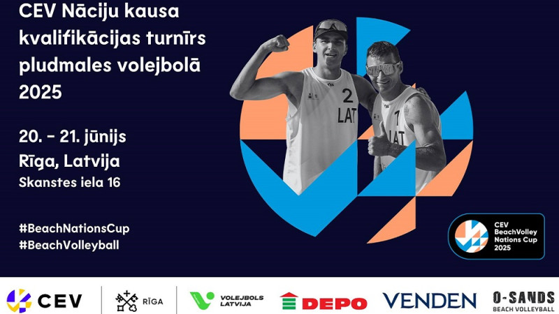 Rīt Rīgā CEV Nāciju kausa kvalifikācijas turnīrs pludmales volejbolā, Ēberei būs cita pāriniece