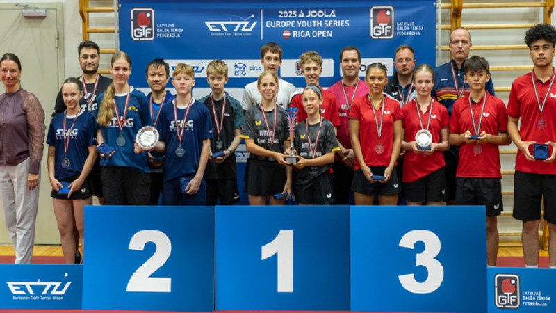 Rusinovs un Ovčiņņikovs izcīnīja bronzu U15 zēnu dubultspēlēs Eiropas Jaunatnes sērijā galda tenisā